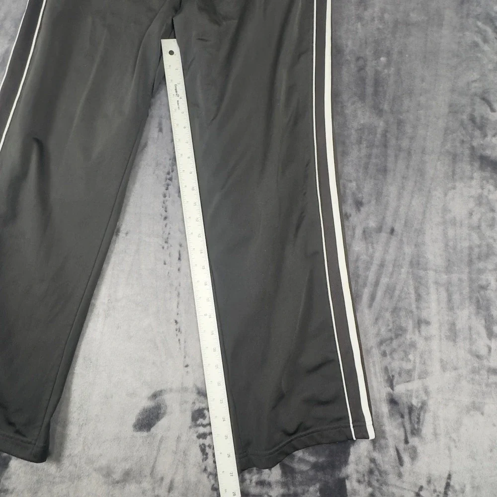 Adidas Track Pants Mens Medium‎ Black White Stripe Athletic Activewear 2505